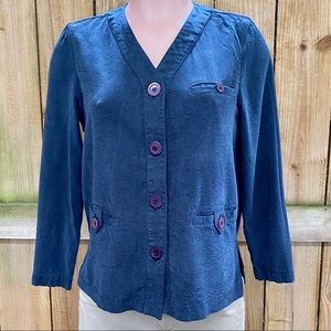 MZM Sport Petite Black Crinkle Button Down Top EUC